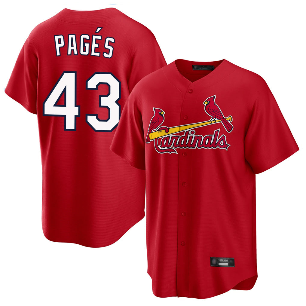 Cooneas St. Louis Cardinals #43 Pedro Pages Player Red Home Game Stitched Jerseys