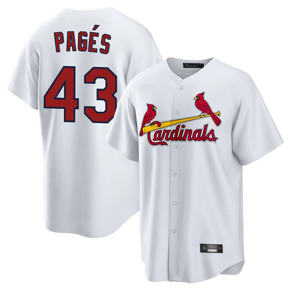 Cooneas St. Louis Cardinals #43 Pedro Pages Player White Home Game Stitched Jerseys