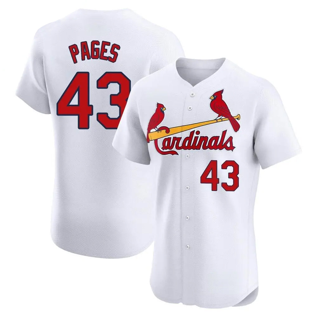 Cooneas St. Louis Cardinals #43 Pedro Pages Player White Home Limited Elite Stitched Jerseys
