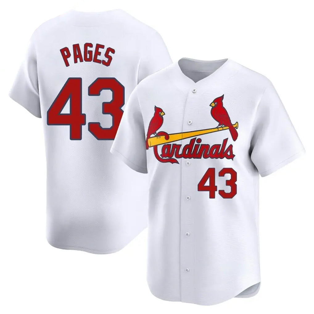 Cooneas St. Louis Cardinals #43 Pedro Pages Player White Home Limited Stitched Jerseys