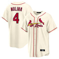 Cooneas St. Louis Cardinals #4 Yadier Molina Player Cream Home Game Stitched Jerseys