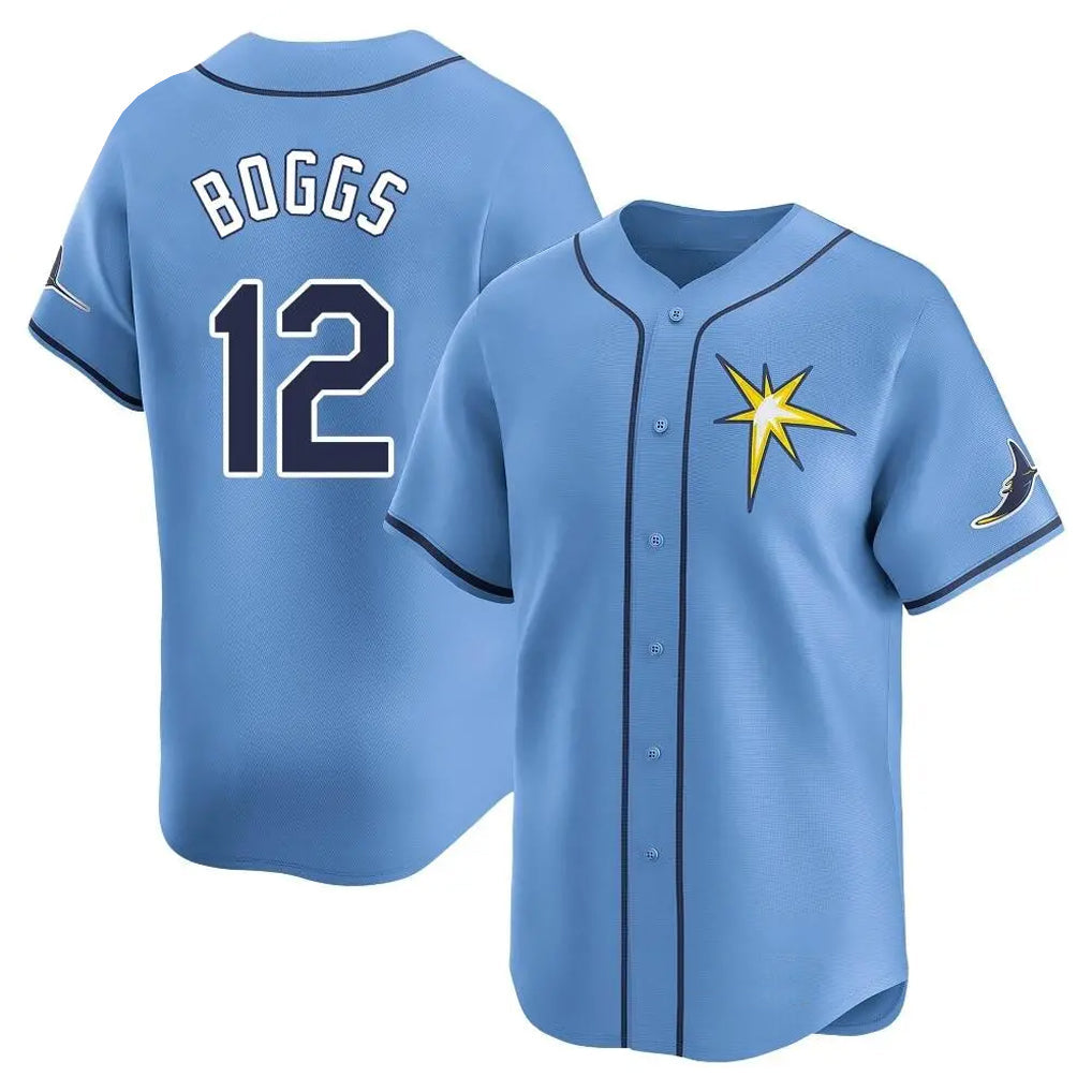 Cooneas TB.Rays #12 Wade Boggs Player Light Blue Home Limited Stitched Jerseys