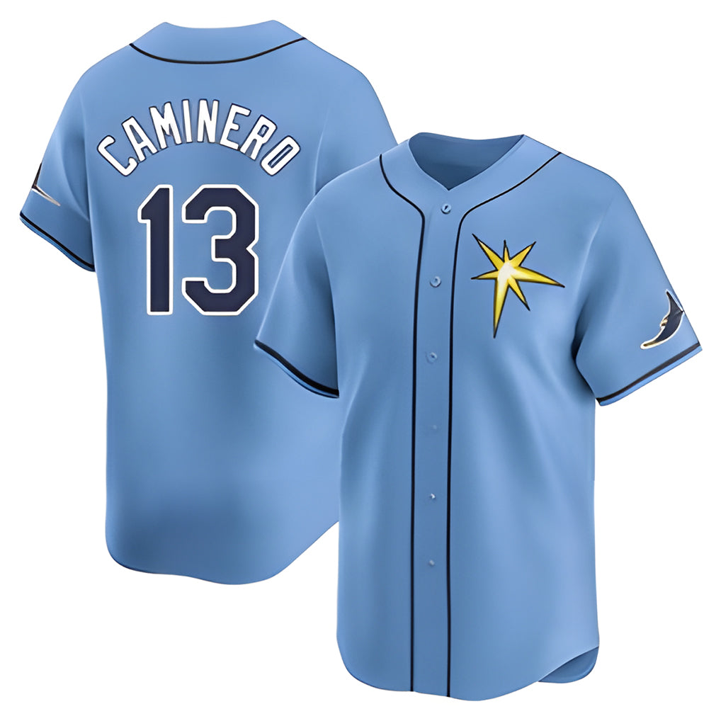 Cooneas TB.Rays #13 Junior Caminero Player Light Blue Home Limited Stitched Jerseys