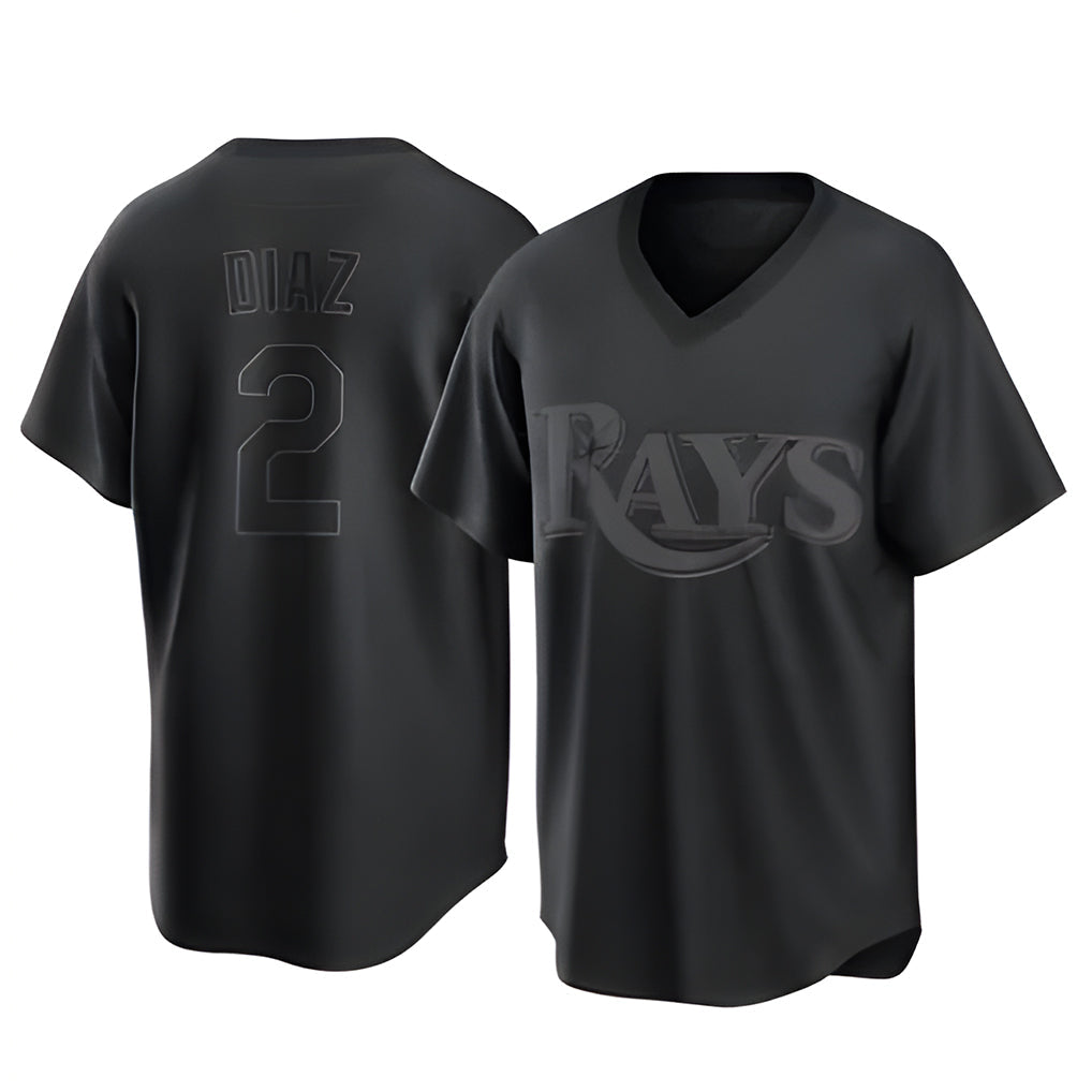 Cooneas TB.Rays #2 Yandy Diaz Player Black Home Game Stitched Jerseys