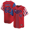 Cooneas TB.Rays #62 Jonathan Aranda Player Red 2025 Independence Day Vapor Premier Limited Stitched Jerseys