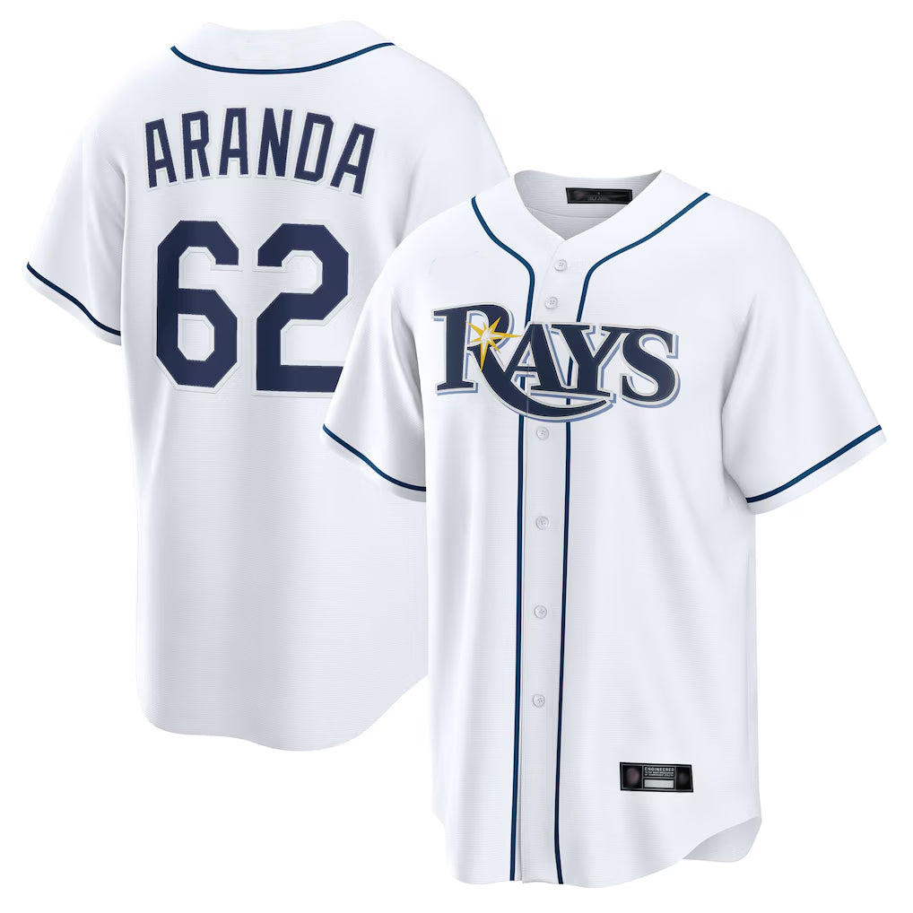 Cooneas TB.Rays #62 Jonathan Aranda Player White Home Game Stitched Jerseys