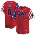 Cooneas TB.Rays #8 Brandon Lowe Player Red 2025 Independence Day Vapor Premier Limited Stitched Jerseys