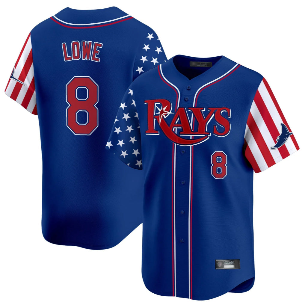 Cooneas TB.Rays #8 Brandon Lowe Player Royal 2025 Independence Day Vapor Premier Limited Stitched Jerseys