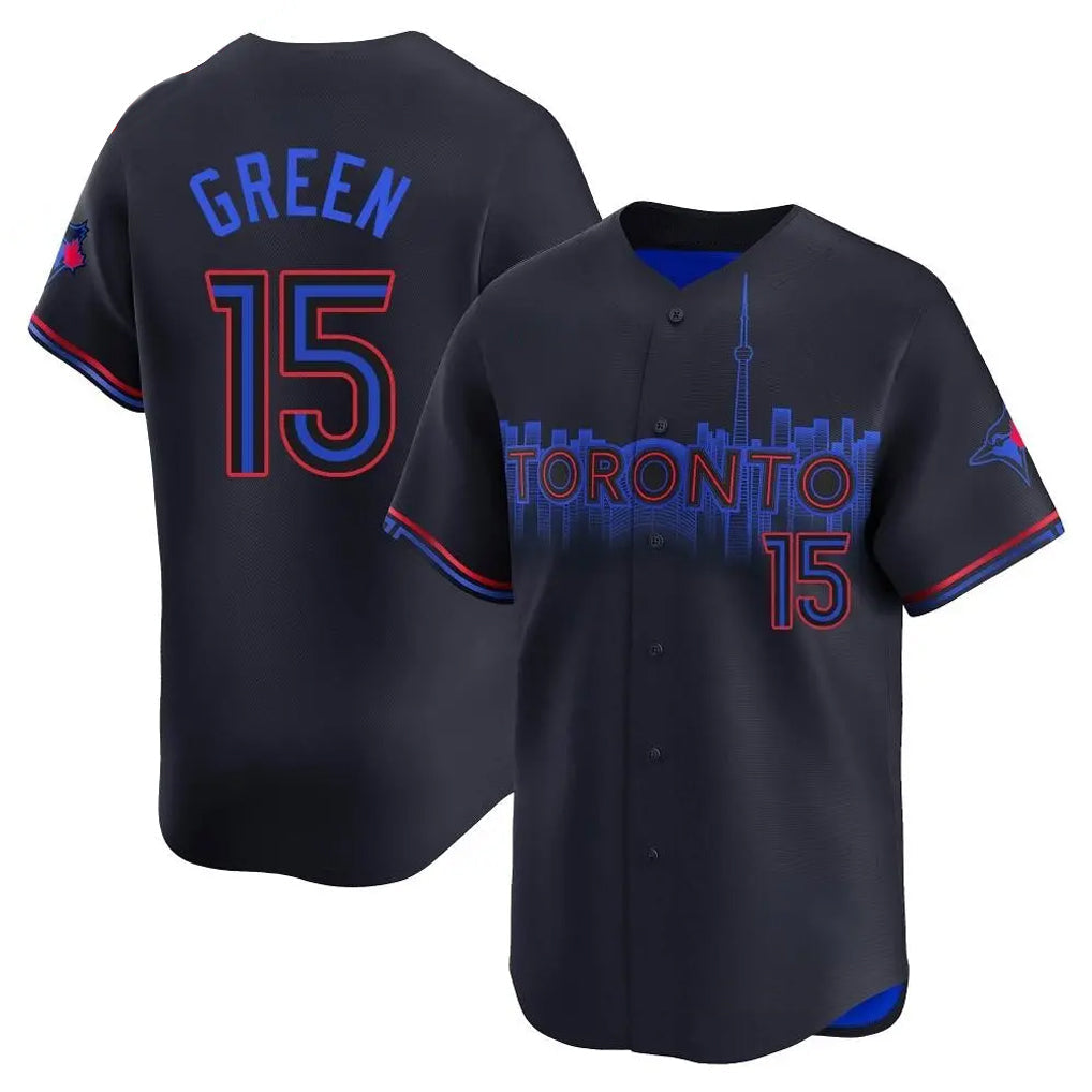 Cooneas T.Blue Jays #15 Chad Green Player Black&Blue City Connect Limited Stitched Jerseys