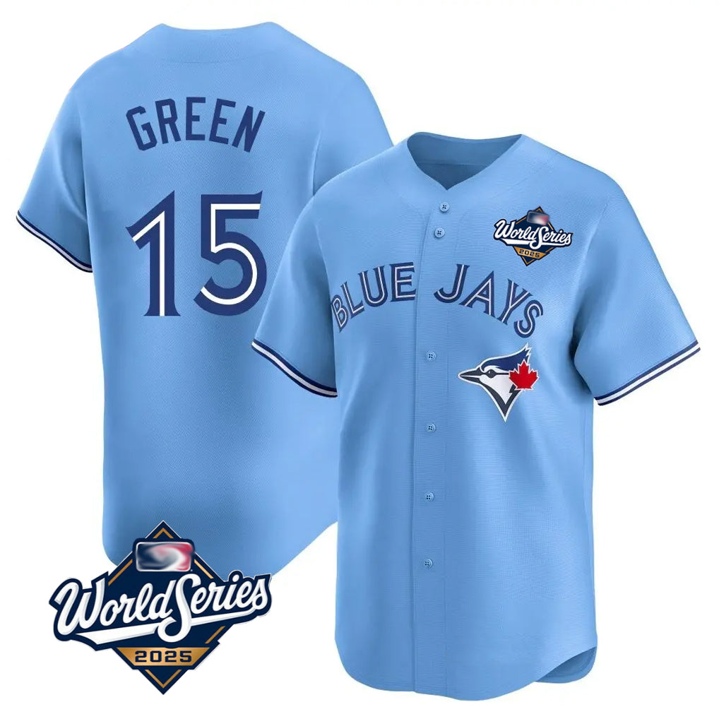 Cooneas T.Blue Jays #15 Chad Green Player Blue 2025 World Series Game Stitched Jerseys