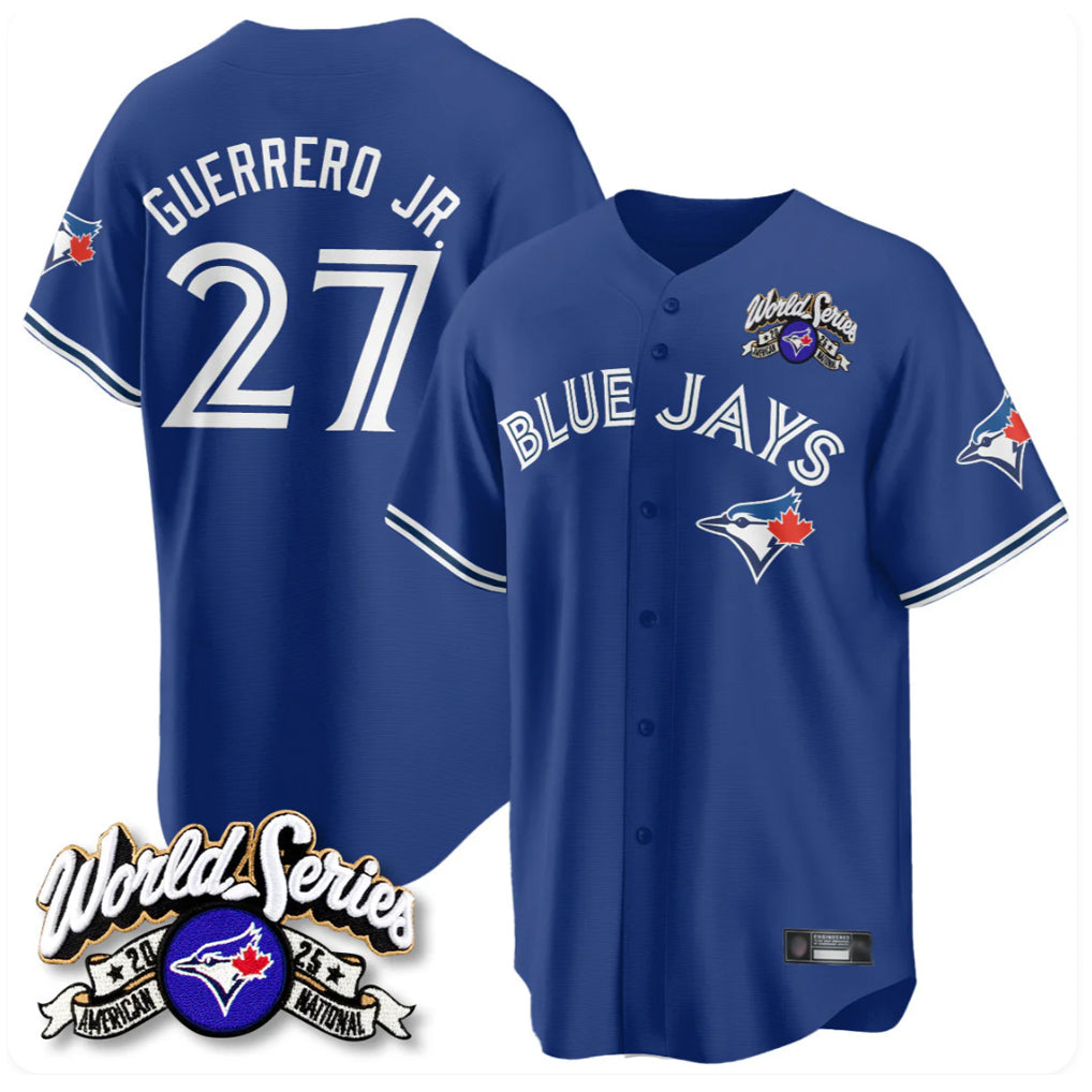 Cooneas T.Blue Jays #27 Vladimir Guerrero Jr Player Navy 2025 American League All Stitched Jerseys