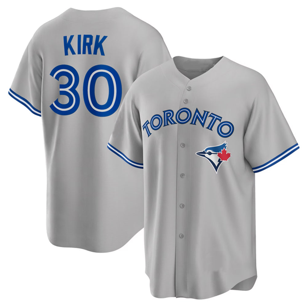 Cooneas T.Blue Jays #30 Alejandro Kirk Player Gray Home Game Stitched Jerseys