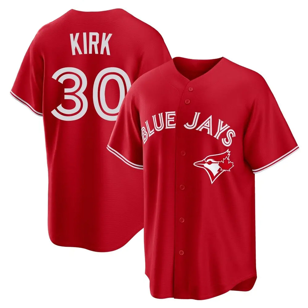 Cooneas T.Blue Jays #30 Alejandro Kirk Player Red Home Game Stitched Jerseys