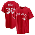 Cooneas T.Blue Jays #30 Alejandro Kirk Player Red Home Game Stitched Jerseys