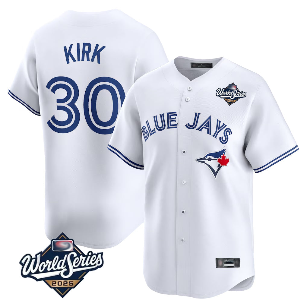 Cooneas T.Blue Jays #30 Alejandro Kirk Player White 2025 World Series Home Limited Stitched Jerseys