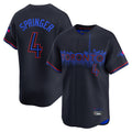 Cooneas T.Blue Jays #4 George Springer Player Black City Connect Limited Stitched Jerseys