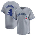 Cooneas T.Blue Jays #4 George Springer Player Gray Home Limited Stitched Jerseys