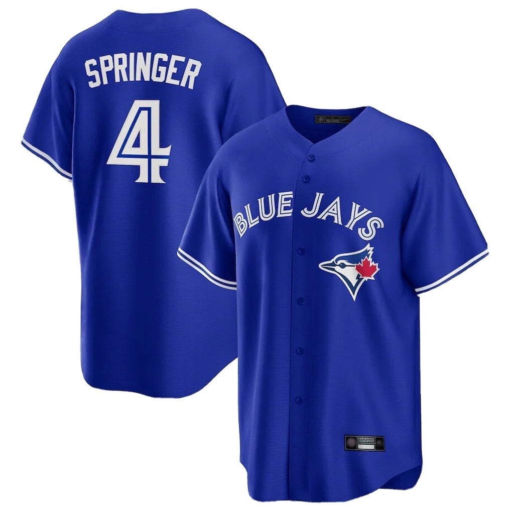 Cooneas T.Blue Jays #4 George Springer Player Royal Home Game Stitched Jerseys