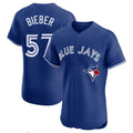 Cooneas T.Blue Jays #57 Shane Bieber Player Royal Elite Home Limited Stitched Jerseys