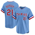 Cooneas T.Rangers #21 Jake Burger Player Light Blue Cooperstown Collection Limited Stitched Jerseys