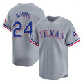 Cooneas T.Rangers #24 Brandon Nimmo Player Gray Home Limited Stitched Jerseys