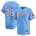 Cooneas T.Rangers #28 Jonah Heim Player Light Blue Home Limited Stitched Jerseys