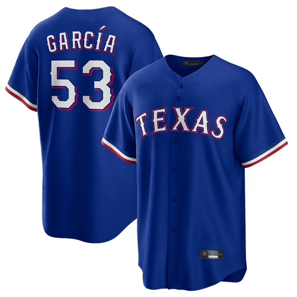 Cooneas T.Rangers #53 Adolis Garcia Player Royal Home Limited Game Stitched Jerseys
