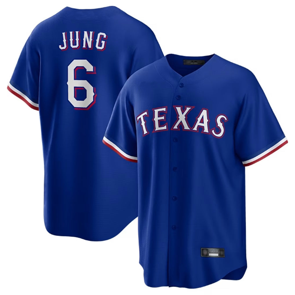 Cooneas T.Rangers #6 Josh Jung Player Royal Limited Home Stitched Jerseys