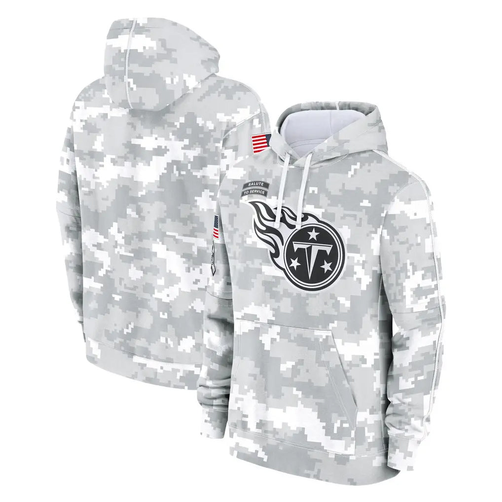 Cooneas T.Titans Camo Arctic Salute to Service Pullover Hoodies Home Game Blank Player Stitched Jerseys