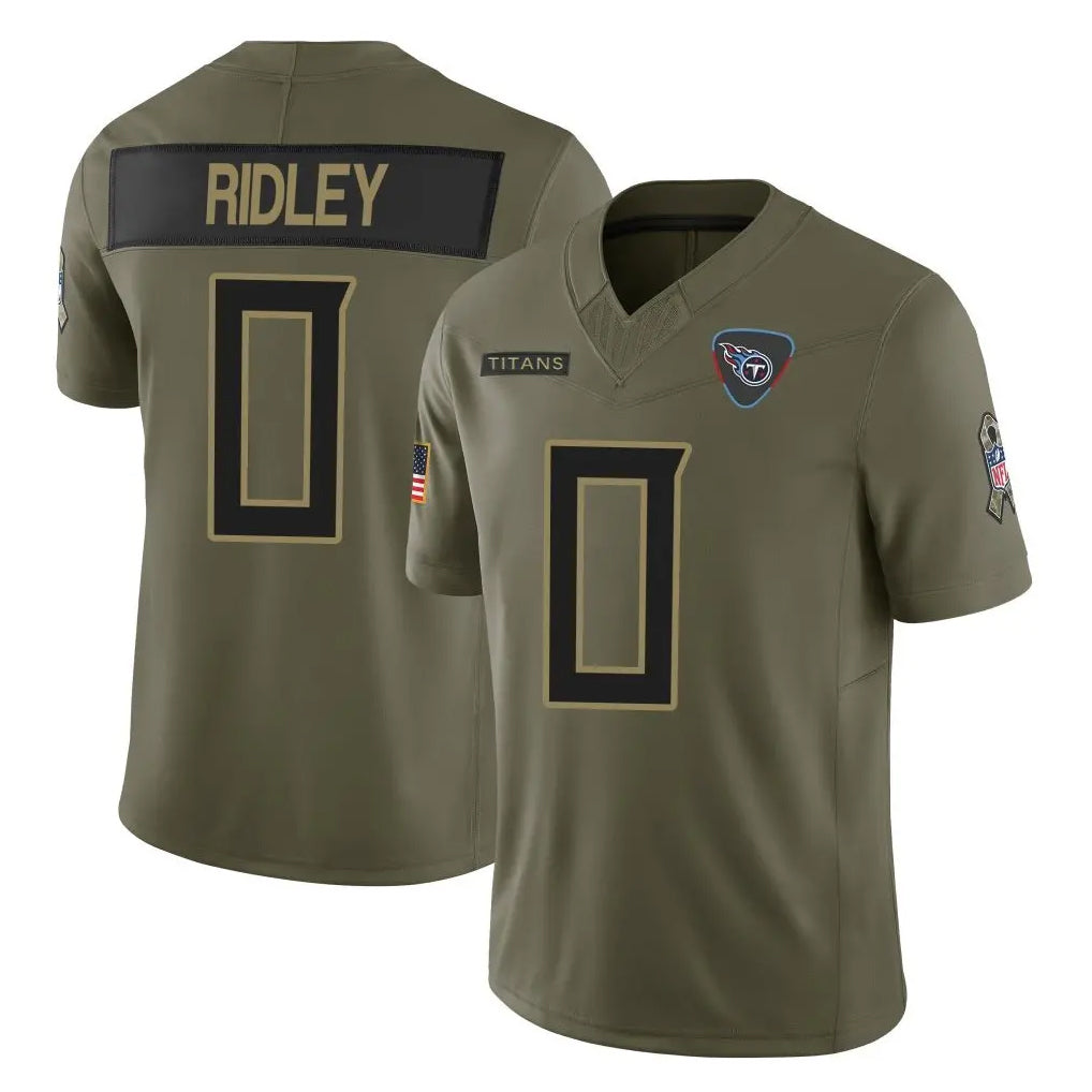 Cooneas T.Titans #0 Calvin Ridley Player Olive Limited 2025 Salute to Service Home Game Stitched Jerseys