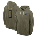 Cooneas T.Titans #0 Calvin Ridley Player Olive Salute to Service Hoodies Home Game Stitched Jerseys