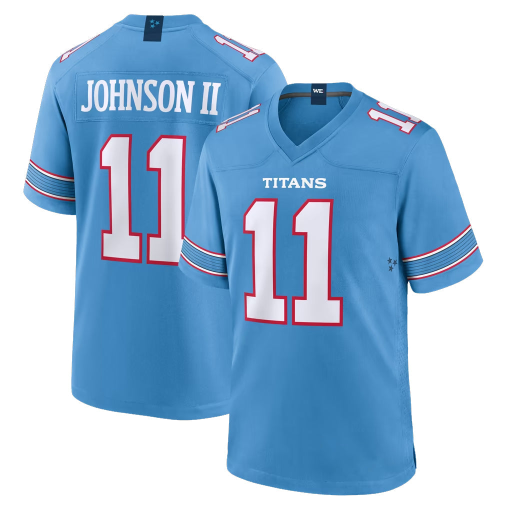 Cooneas T.Titans #11 Jermaine Johnson II Player Light Blue 2026 Game Home Stitched Jerseys