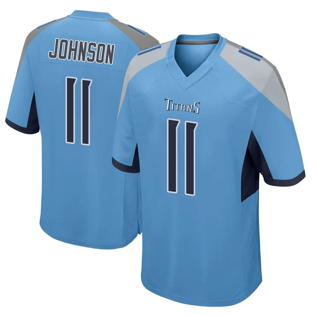 Cooneas T.Titans #11 Jermaine Johnson II Player Light Blue Home Game Stitched Jerseys