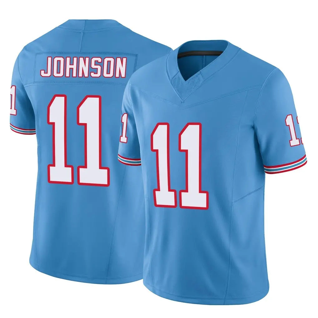 Cooneas T.Titans #11 Jermaine Johnson II Player Light Blue Limited Vapor F.U.S.E. Home Game Stitched Jerseys