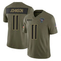 Cooneas T.Titans #11 Jermaine Johnson II Player Olive Limited 2025 Salute to Service Home Game Stitched Jerseys