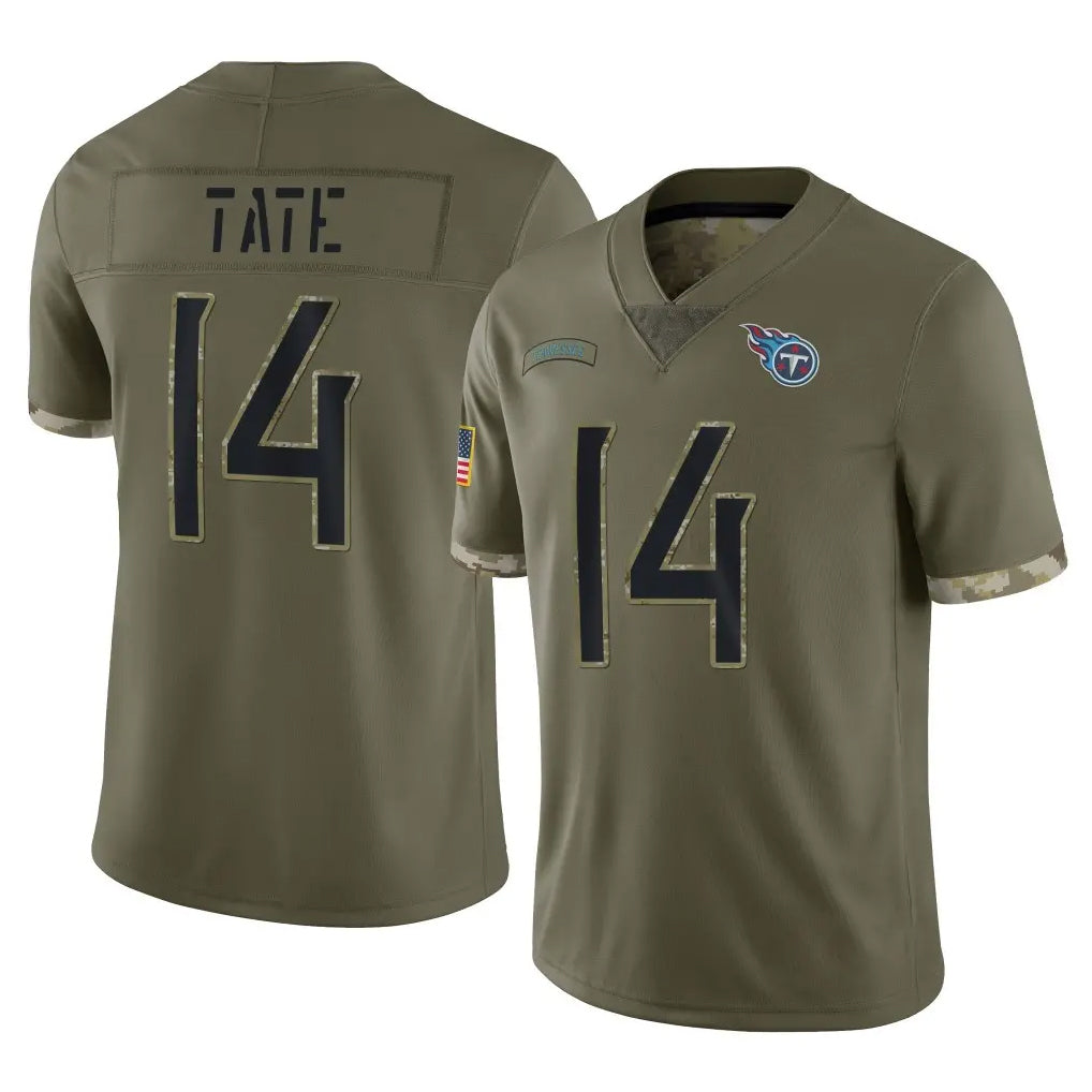 Cooneas T.Titans #14 Carnell Tate Player Olive Limited Salute to Service Home Game Stitched Jerseys