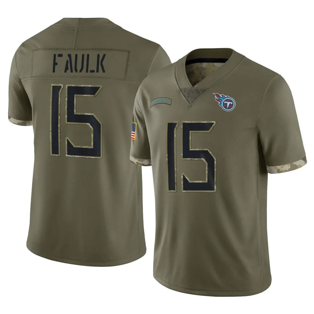 Cooneas T.Titans #15 Keldric Faulk Player Olive Limited Salute to Service Home Game Stitched Jerseys