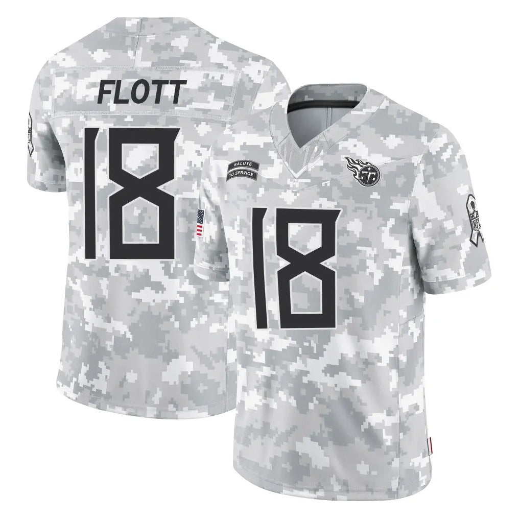 Cooneas T.Titans #18 Cor'Dale Flott Player Arctic Camo Limited Salute to Service Home Game Stitched Jerseys