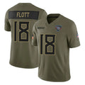 Cooneas T.Titans #18 Cor'Dale Flott Player Olive Limited 2025 Salute to Service Home Game Stitched Jerseys