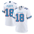 Cooneas T.Titans #18 Cor'Dale Flott Player White 2026 Game Home Stitched Jerseys
