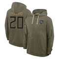 Cooneas T.Titans #20 Tony Pollard Player Olive Salute to Service Hoodies Home Game Stitched Jerseys