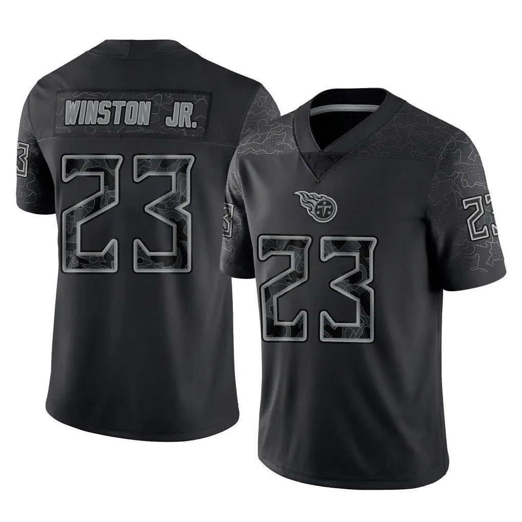 Cooneas T.Titans #23 Kevin Winston Jr. Player Black Limited Reflective Home Game Stitched Jerseys