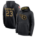 Cooneas T.Titans #23 Kevin Winston Jr. Player Black Salute to Service Sideline Performance Pullover Hoodies Home Game Stitched Jerseys