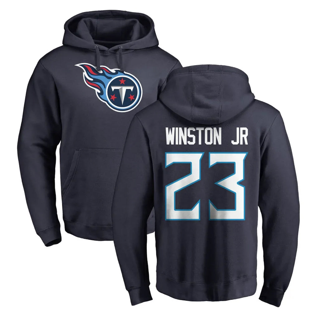 Cooneas T.Titans #23 Kevin Winston Jr. Player Navy Logo Pullover Hoodies Home Game Stitched Jerseys