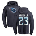 Cooneas T.Titans #23 Kevin Winston Jr. Player Navy Logo Pullover Hoodies Home Game Stitched Jerseys