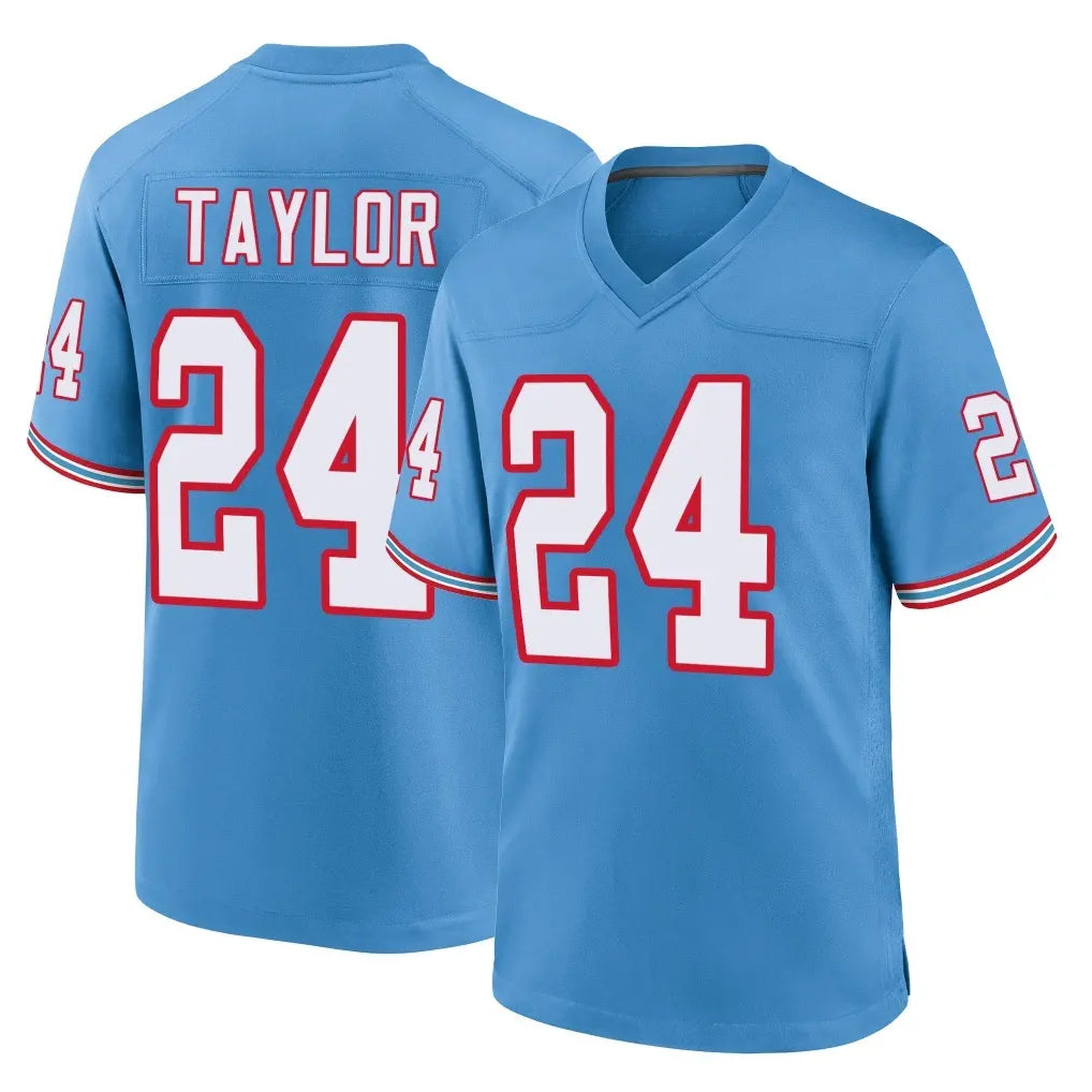 Cooneas T.Titans #24 Alontae Taylor Player Light Blue Oilers Throwback Home Game Stitched Jerseys