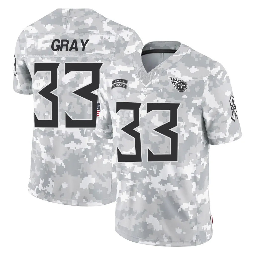 Cooneas T.Titans #33 Cedric Gray Player Arctic Camo Limited Salute to Service Home Game Stitched Jerseys