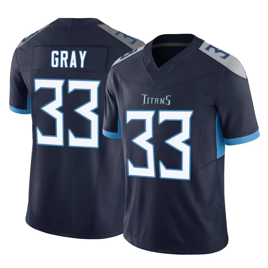 Cooneas T.Titans #33 Cedric Gray Player Navy Limited Vapor F.U.S.E. Home Game Stitched Jerseys