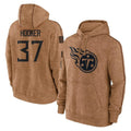 Cooneas T.Titans #37 Amani Hooker Player Brown Salute To Service Club Pullover Hoodies Home Game Stitched Jerseys