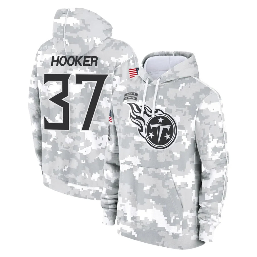 Cooneas T.Titans #37 Amani Hooker Player Camo Arctic Salute to Service Pullover Hoodies Home Game Stitched Jerseys